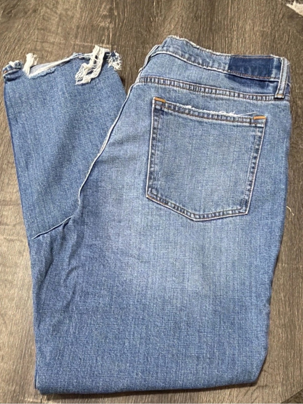 Abercrombie & Fitch The Skinny High Rise Blue Medium Wash Distressed Stretch 16L